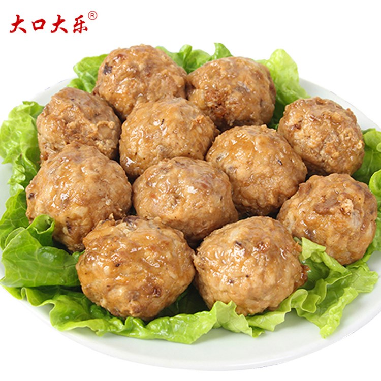 香菇獅子頭500g碗包裝熟食品調理包豬肉丸子斬肉圓子快餐一件代發