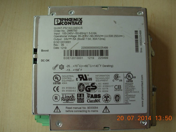 菲尼克斯開關(guān)電源1AC/24DC/5