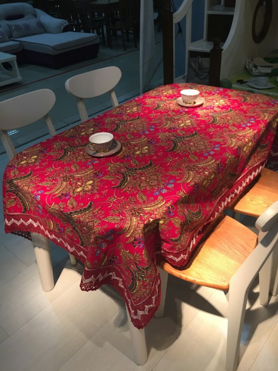 廠家批發 棉加厚帆布印花餐桌布 裝飾布藝 茶幾布 四季老粗布