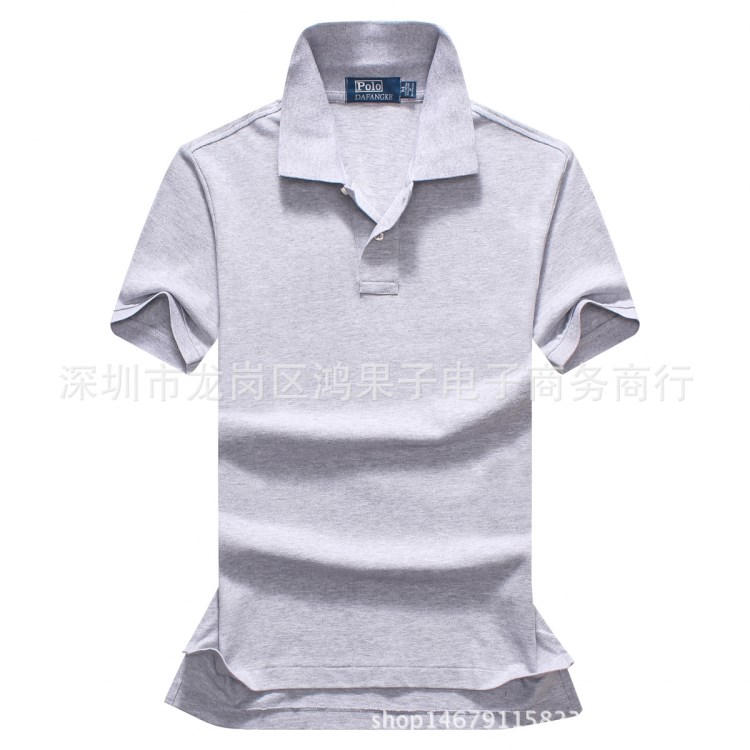 外貿(mào)短袖修身t恤翻領(lǐng)男士POLO衫工作服廣告衫男裝定制亞馬遜熱賣