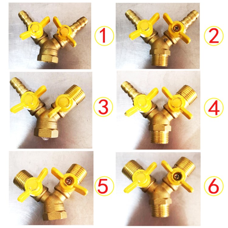 蝶柄双叉燃气阀外丝内丝全铜煤气阀热水器球阀开关家用4分天然气