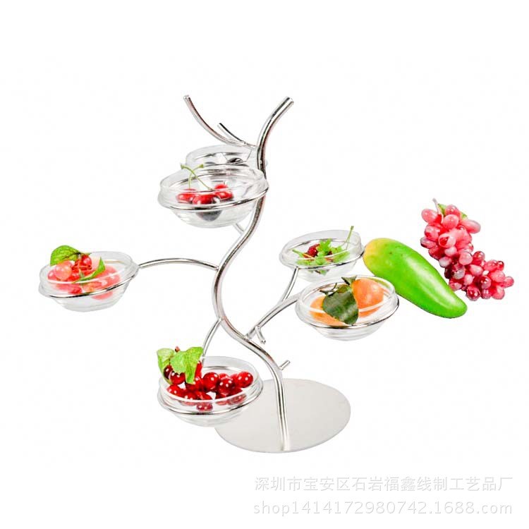 創(chuàng)意不銹鋼樹(shù)枝食物架  自助餐架  食品展盤  水果展示架  蔬果架