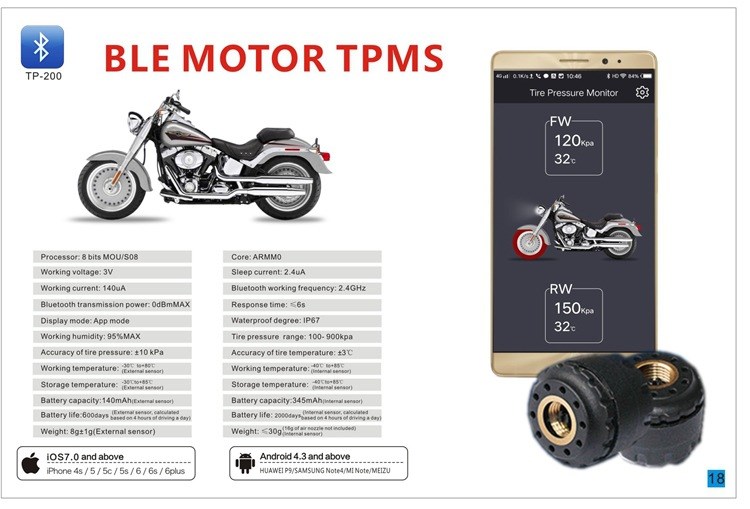 神騏新款藍(lán)牙摩托車電動(dòng)車機(jī)車自行車胎壓監(jiān)測(cè) BLE外置傳感器
