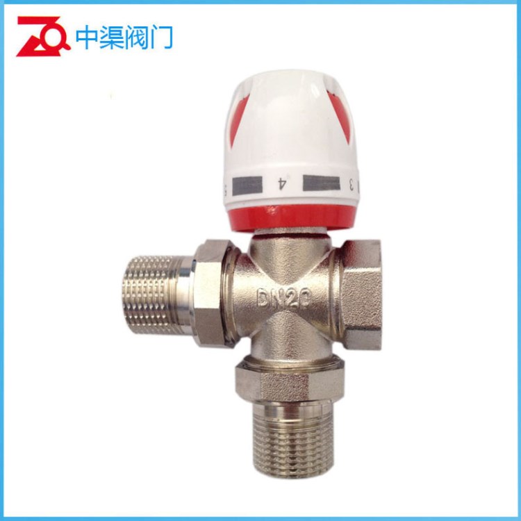 玉環(huán)廠家直銷黃銅三通手動暖氣溫控閥 手動溫控閥恒溫閥DN20 6分