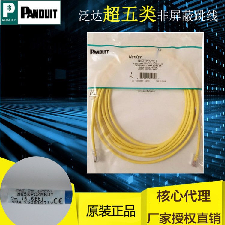 原裝泛達(dá)超五類跳線Panduit非屏蔽網(wǎng)絡(luò)跳線5米黃色NK5ECPC5MYLY