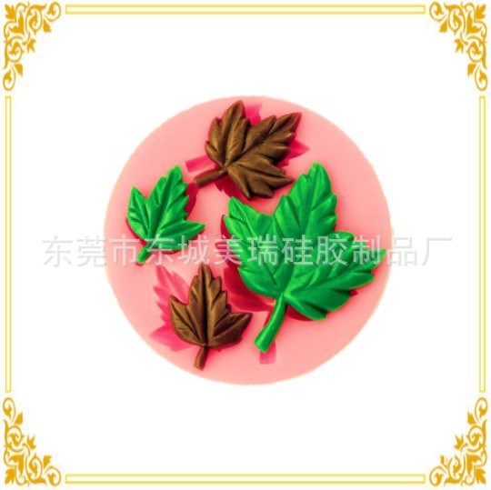 4連葉子硅膠模具　蛋糕裝飾模具　壓花模具　創(chuàng)意糕點(diǎn)裝飾