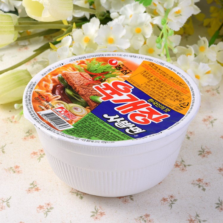 韓國方便面 農(nóng)心牛肉碗面 方便面泡面牛肉拉面86g*24