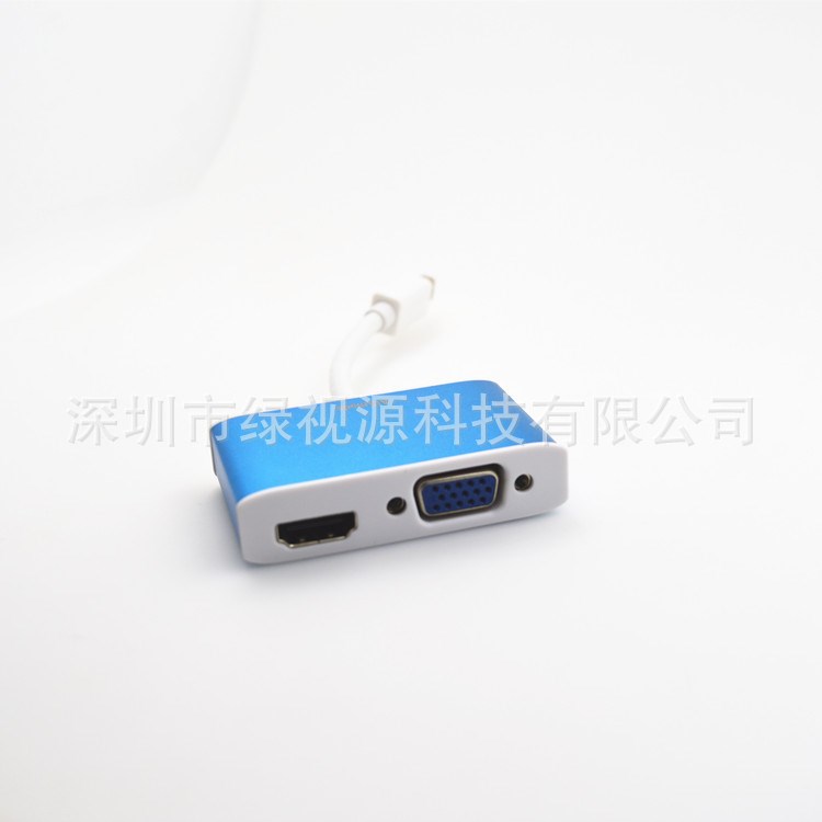 廠家直銷 MINI DP轉(zhuǎn)VGA HDMI 二合一鋁殼高清轉(zhuǎn)接線