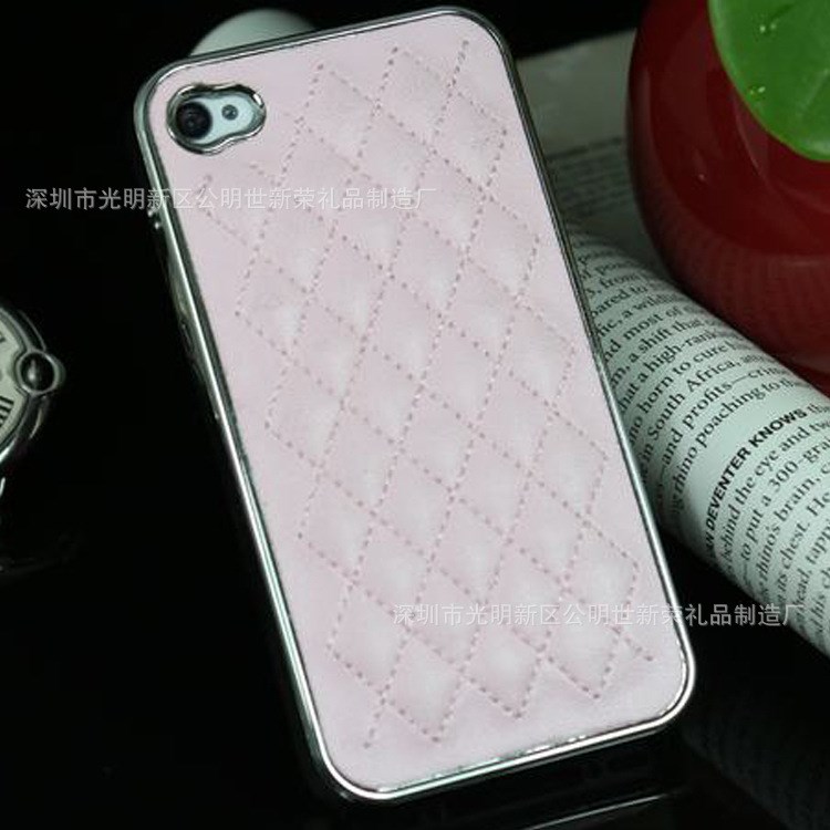 新款真皮iphone4S手機(jī)殼 蘋果電鍍邊框保護(hù)殼 支持一件代發(fā)