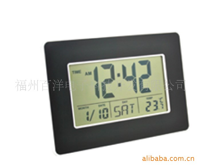 大屏幕數(shù)字顯示LCD電子萬(wàn)年歷鬧鐘，電子鬧鐘，貪睡鬧鐘，桌面鐘