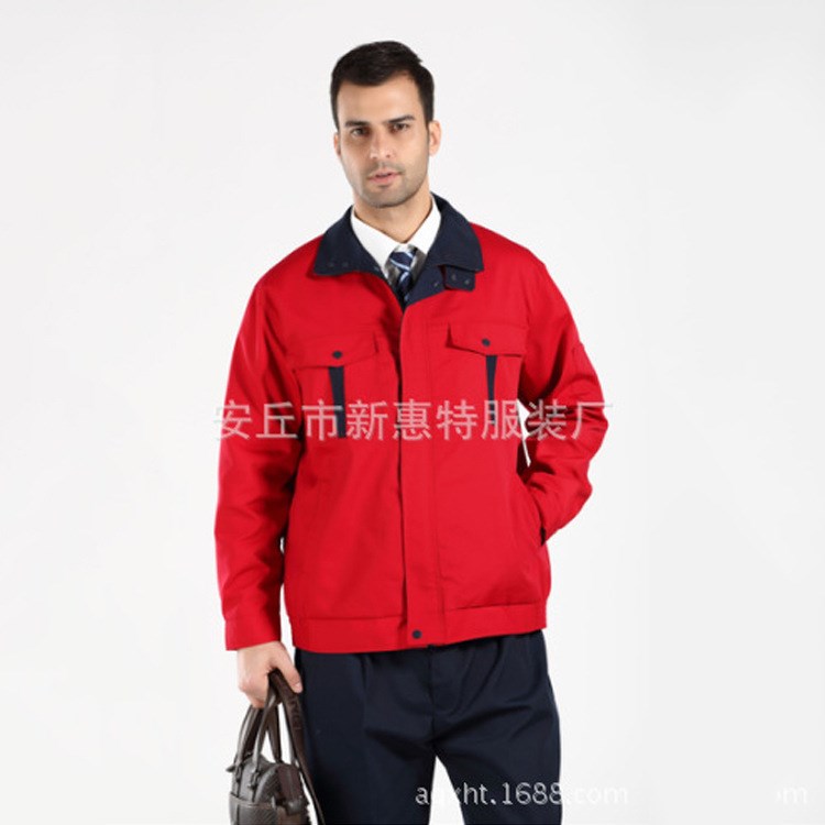 工作服定做加工 男女長袖工裝套裝制服工程汽修服批發(fā)繡印