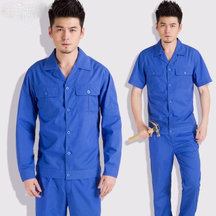 夏季薄款長(zhǎng)袖 工作服套裝男 機(jī)修電焊服勞保工作服定做工衣廠服