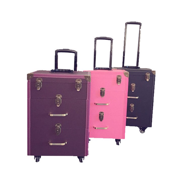 廠家供應美妝紋繡工具箱 靜音萬向輪拉桿化妝箱