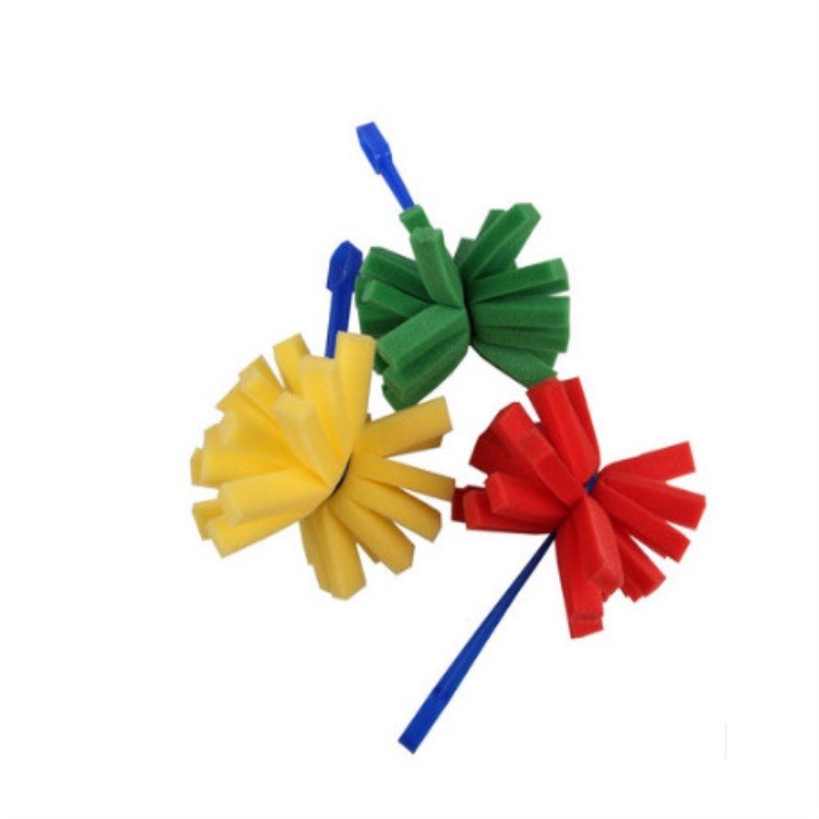 廠家直銷 塑料柄扎花海綿刷/塑料柄兒童繪畫海綿刷 印章