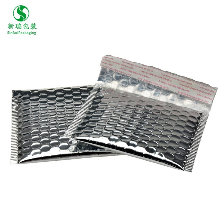 銀色鍍鋁膜氣泡信封袋15*13物流小包裝袋抗震服裝鋁箔復(fù)合汽泡袋