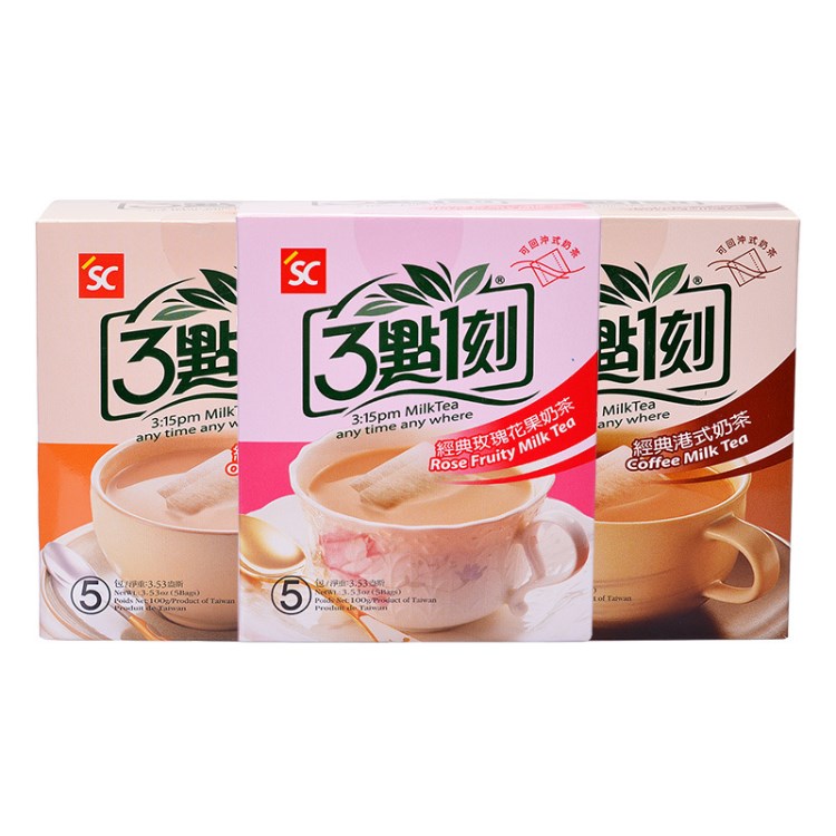 臺(tái)灣原裝三點(diǎn)一刻奶茶系列100g原味伯爵港式玫瑰沖調(diào)飲料批發(fā)