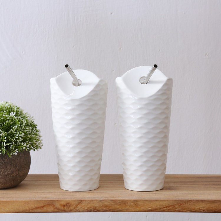 個(gè)性創(chuàng)意大容量馬克杯吸管造型牛奶杯簡(jiǎn)約陶瓷杯水杯飲料杯定制