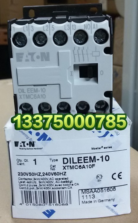 穆勒接觸器, 交流操作, 12A 114933 DILM12-10C(110V50/60HZ)