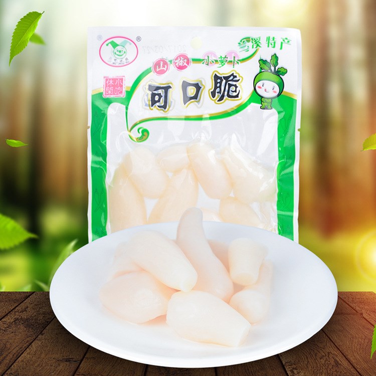 精品山椒小蘿卜蘭溪特產(chǎn)蘿卜干條可口脆休閑小吃一箱60袋