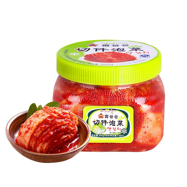 富爸爸韩国泡菜 瓶装切件辣白菜泡菜350g 东北酸菜下饭小菜