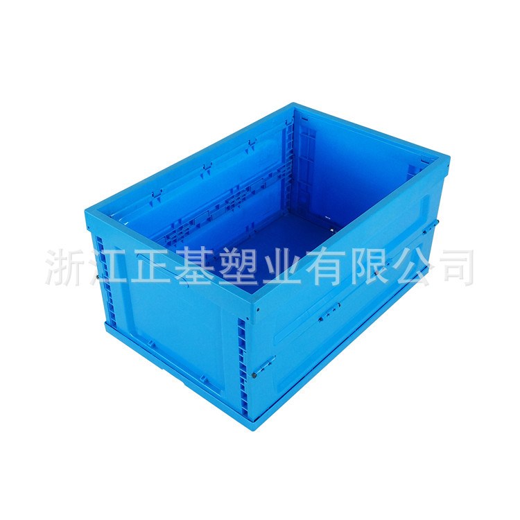 正基供應佛山604030藍色塑料物料箱折疊式工業(yè)周轉箱可絲網印字
