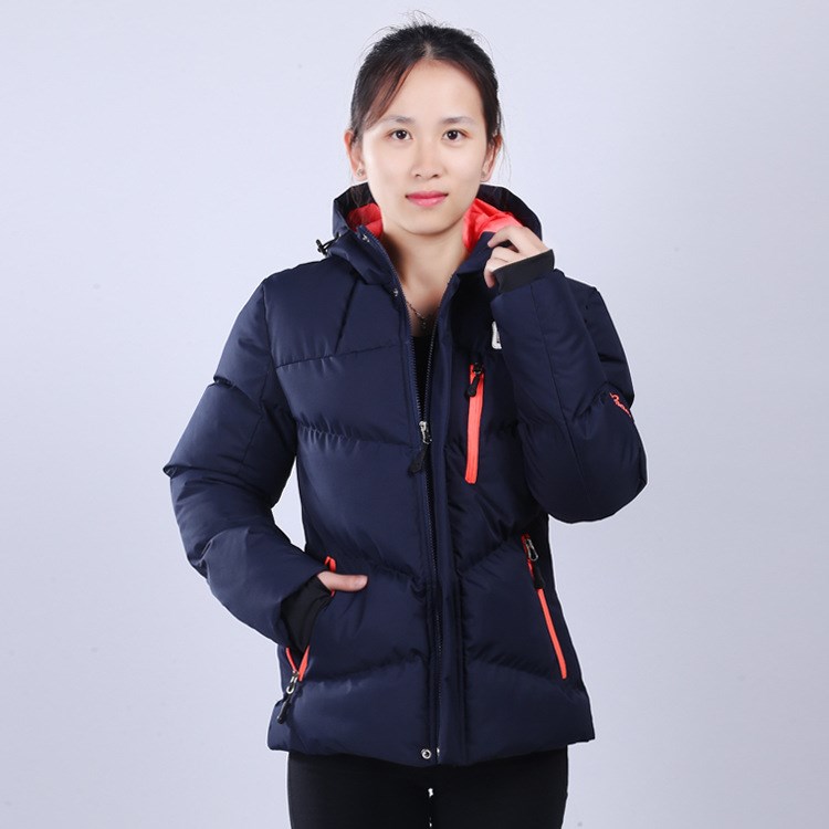 批發(fā)訂做戶外服裝女款滑雪服登山服 防曬修身保暖羽絨服A-419