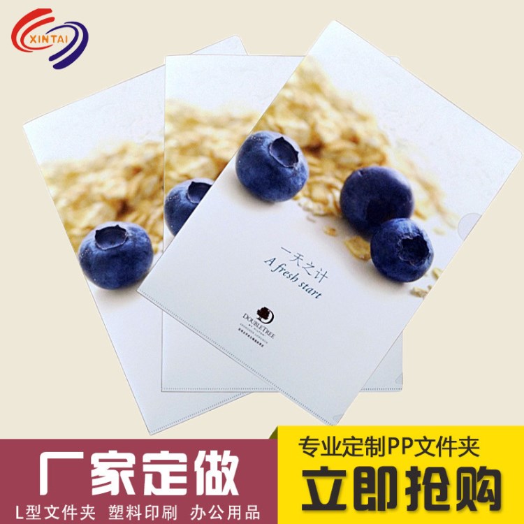 生產(chǎn)彩印pp文件夾a4資料冊L型PVC文件夾塑料文件袋定制