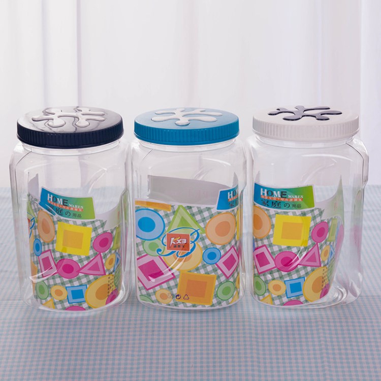 廠家直銷 康馨寶四合方瓶通用塑料包裝瓶透明密封塑料罐2500ml