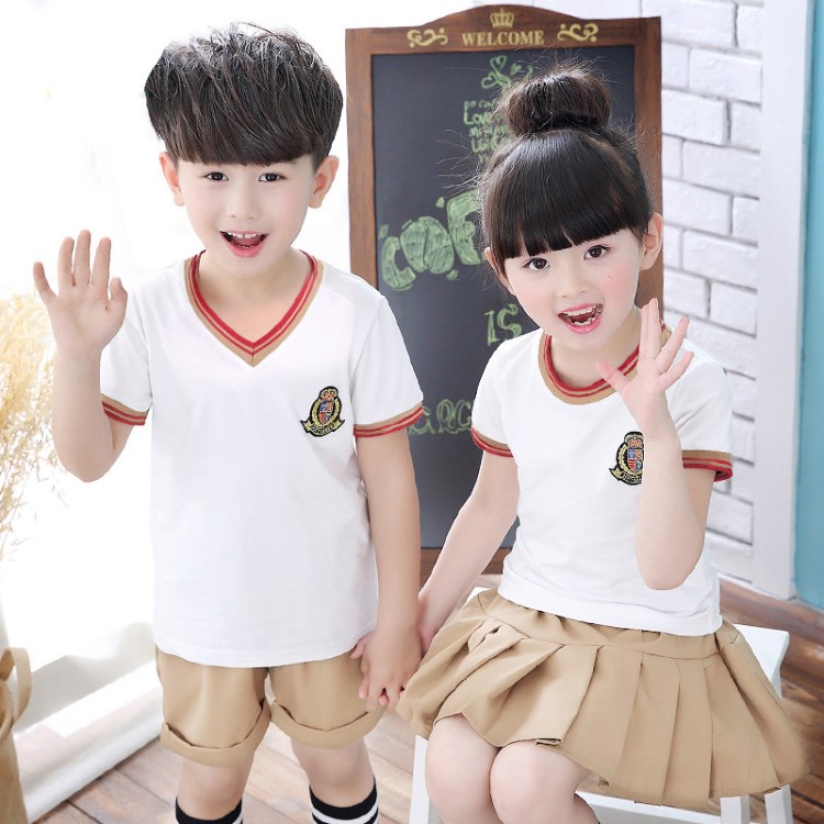 2018夏季新款棉運(yùn)動(dòng)套裝中小學(xué)生校服男童女童班服幼兒遠(yuǎn)演出服