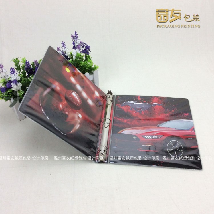 富友訂做文件夾面料色卡彩色印刷 PVC樣本冊定制 D型夾子冊