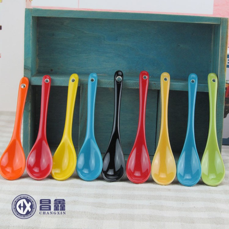 創(chuàng)意陶瓷配件 咖啡勺子 現(xiàn)貨批發(fā) 多種顏色批發(fā)定制