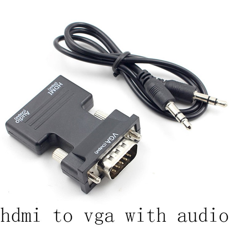 hdmi转vga转换器带音频hdmi to vga adapter hdmi母转vga公头