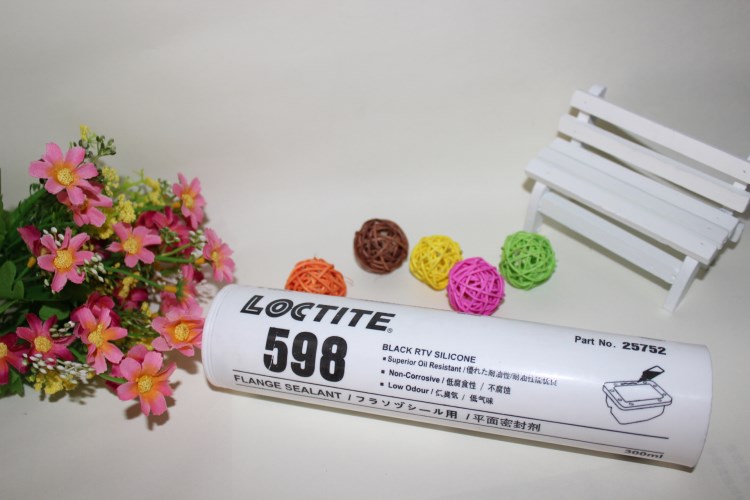 乐泰598胶水耐油硅硐密封胶黑色loctite598300ml