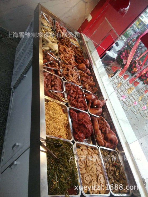 超市熟食柜 不锈钢冰鲜台 卤肉柜 盘菜柜厂家直销 熟食冷藏柜