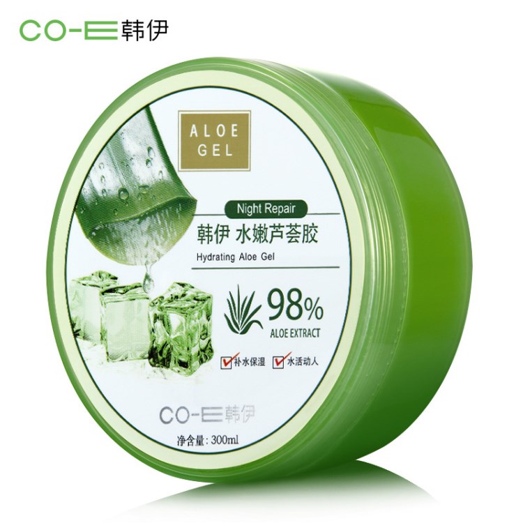 韓伊滋養(yǎng)蘆薈膠300ml 補(bǔ)水保濕面霜曬后修復(fù)清痘面膜乳液