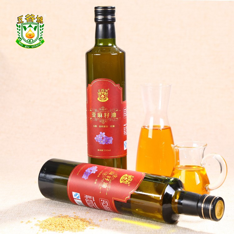 內(nèi)蒙古五谷城冷榨亞麻籽油 會(huì)銷禮品 團(tuán)購(gòu)食用亞麻油 貼牌 代加工