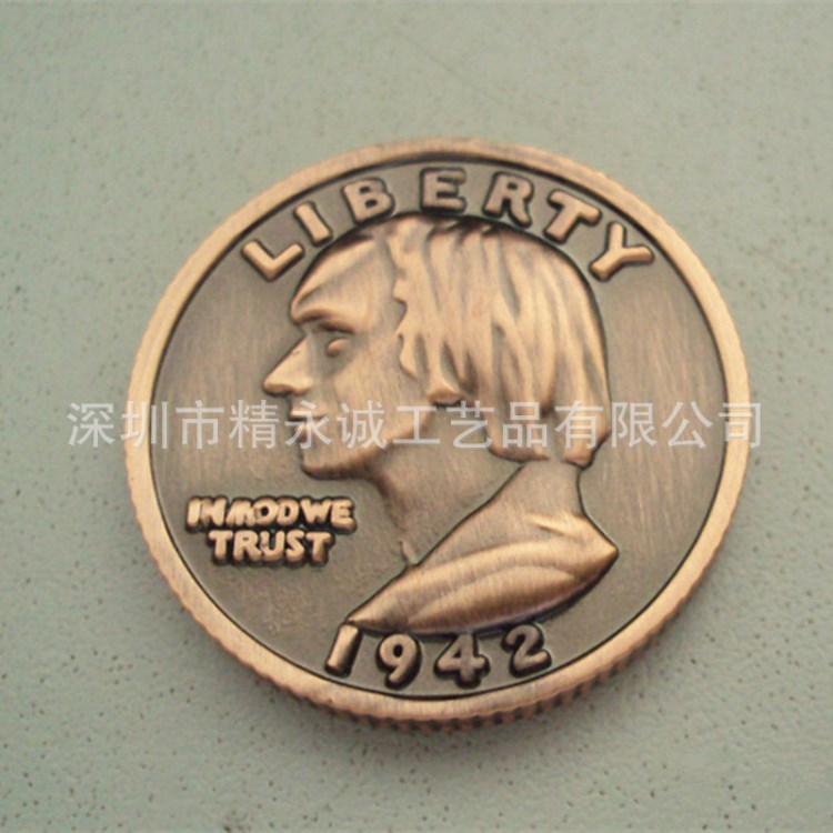 廠家定制 金屬古銅色立體浮雕紀念幣 收藏紀念章 金屬工藝品