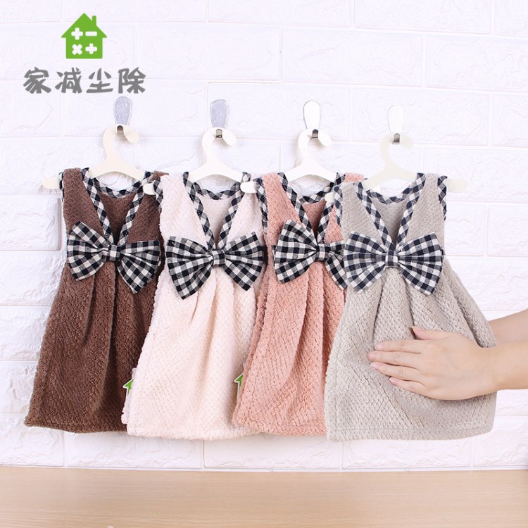 家減塵除 易清洗家用強(qiáng)力吸水廚房巾 可愛(ài)小衣服蝴蝶結(jié)擦手巾