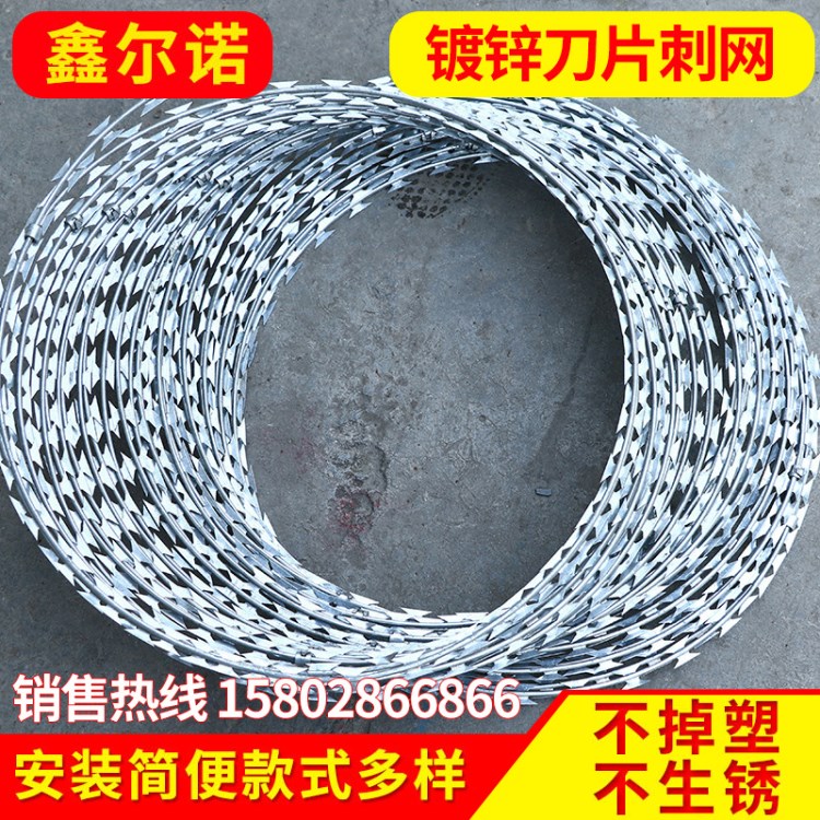 四川重慶云南貴州鍍鋅刀片刺網(wǎng)刺絲滾籠圍墻帶刀片刺防爬防盜網(wǎng)