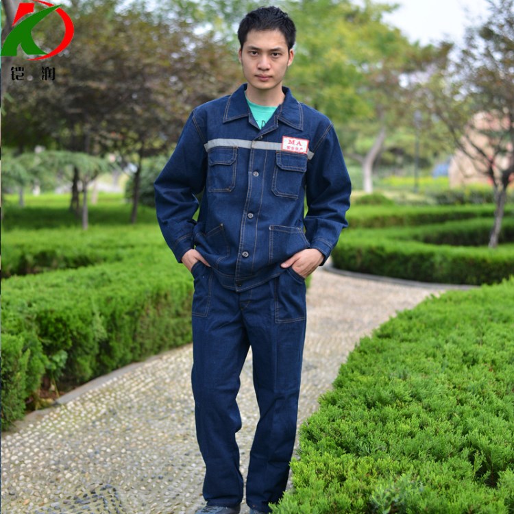 跨境新款春秋長袖服廠家直銷勞?，F(xiàn)貨工裝定做工衣工作服套裝