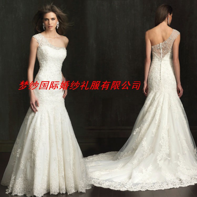 2017新款時(shí)尚新潮顯瘦性感魚尾外貿(mào)拖尾婚紗量身定制Weddingdress