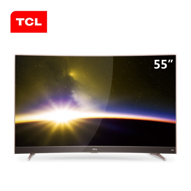 TCL 55P3 55英寸 金屬窄邊曲面4K HDR高色域LED智能電視藍(lán)牙32核