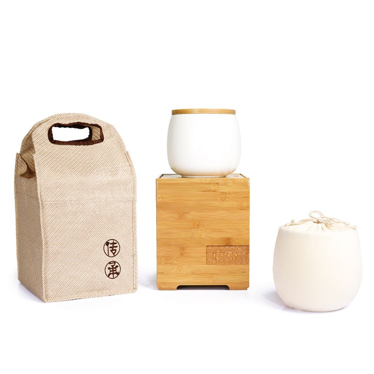 家友竹傳承大號本色茶包裝禮品盒竹制品普洱茶葉罐陶瓷通用盒批發