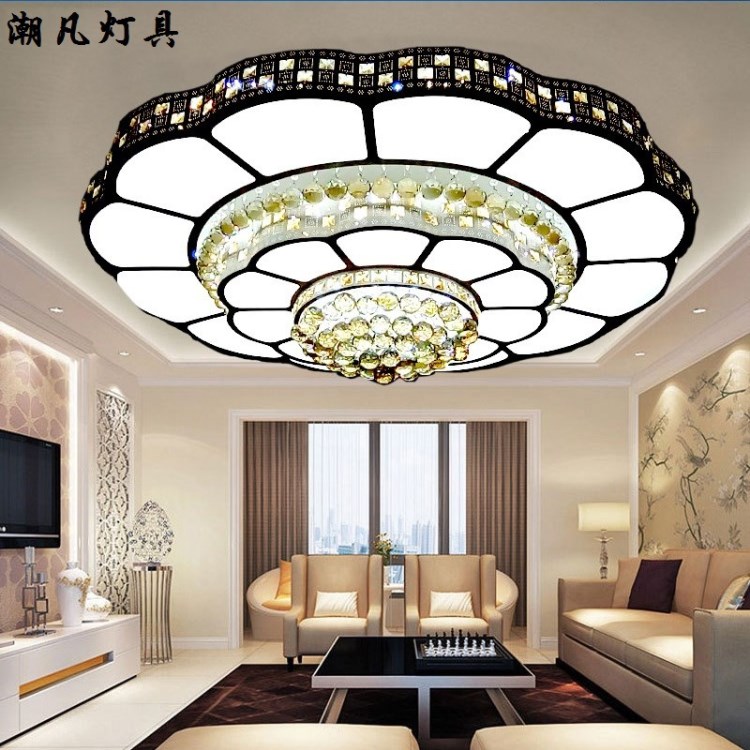 簡約LED水晶吸頂燈圓形客廳燈臥室燈具書房餐廳燈大廳燈具梅花款