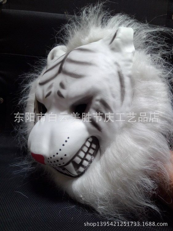 兒童節(jié)日動物面具萬圣節(jié)老虎狼頭仿真面具 恐怖化妝舞會卡通面罩