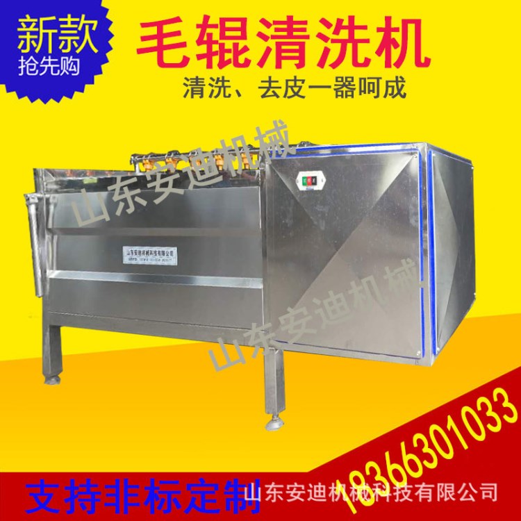 土豆毛棍清洗去皮機 全自動瓜果毛刷清洗去泥機 牡蠣毛刷清洗機