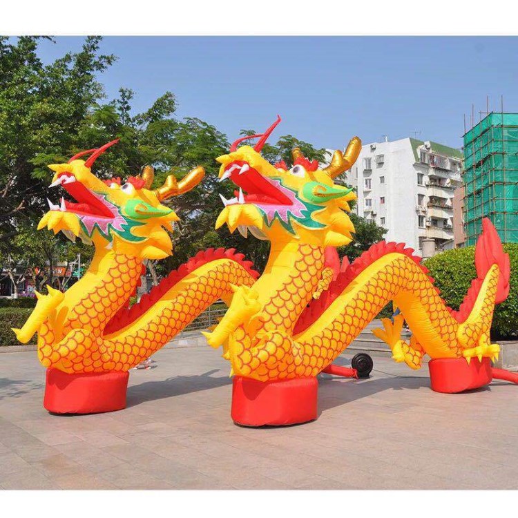 夜光充气卧地龙气模 充气金龙开业婚庆庆典灯光模型 中国龙充气