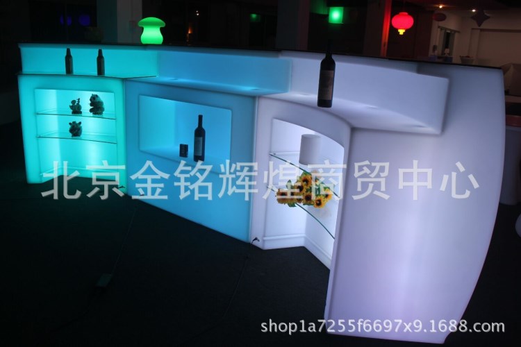 LED發(fā)光家具酒吧吧臺(tái)租賃組合 時(shí)尚酒吧咖啡桌茶幾夜店酒吧桌租賃