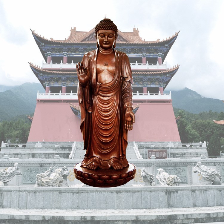 廠家定做寺廟大型佛像 釋迦牟尼佛 釋迦摩尼佛鑄銅漢佛雕塑