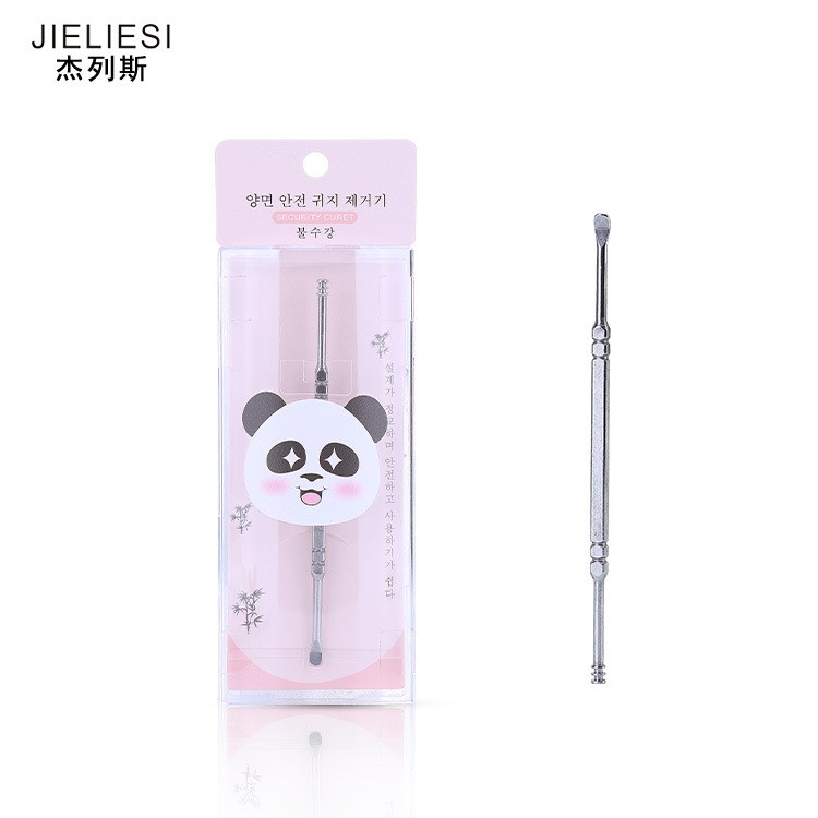 杰列斯 螺旋雙頭不銹鋼 耳勺耳挖采耳工具 掏耳朵清潔器 J500